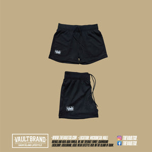 Women's Premium Waffle Shorts- Black