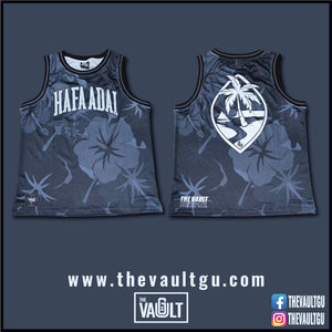 Black Hibiscus Crew Jersey